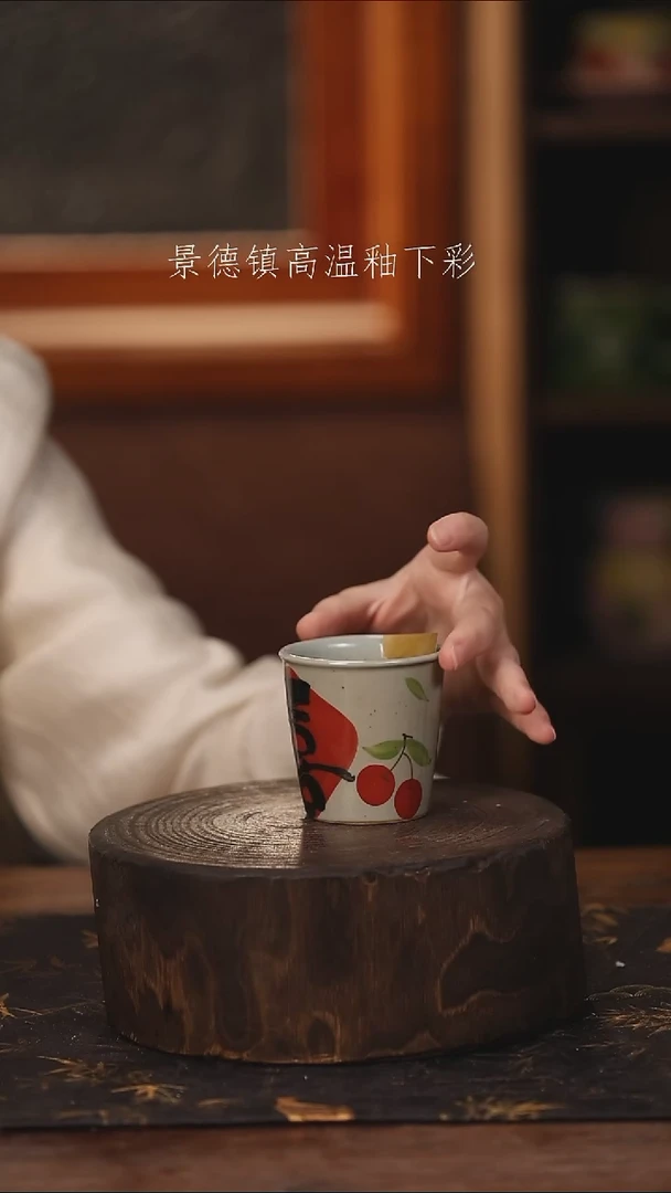 陶瓷景德镇高温釉下手绘陶瓷@L062@