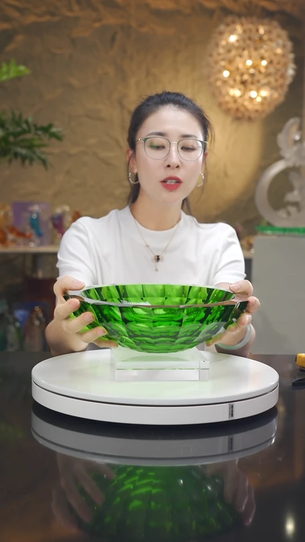 陶瓷H****n祖母绿圆形货盘带底座