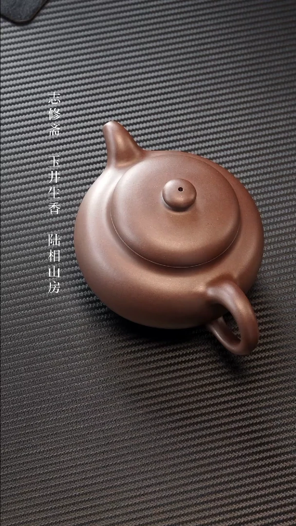 茶壶紫砂虎**虎紫泥柿圆
