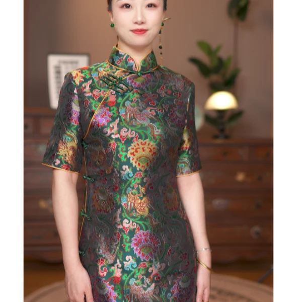 白幼秀白幼秀旗袍设计师款中国风.云5764