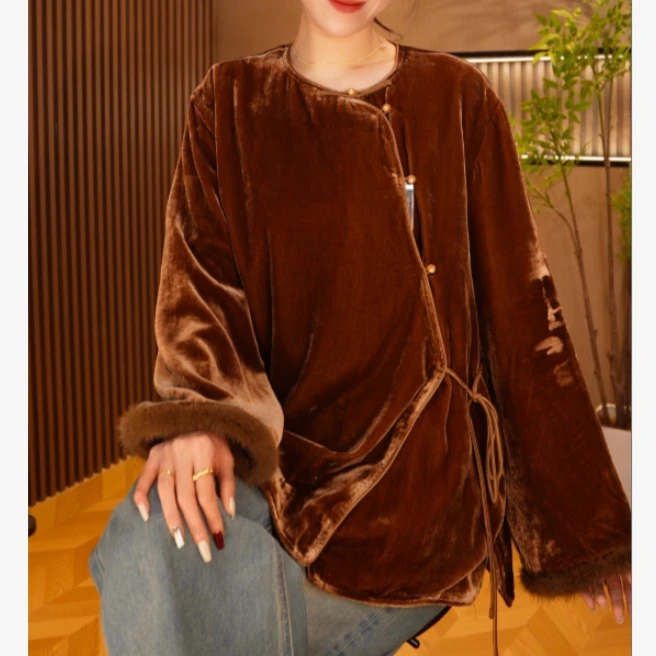 重工新中式外套女2025秋冬老钱风上衣2025d88535佳佳-大女王仓