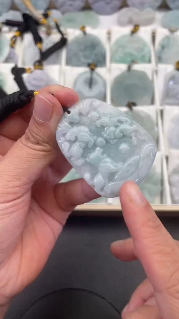 颈饰未镶嵌翡翠天然缅甸翡翠A货 有瑕疵249