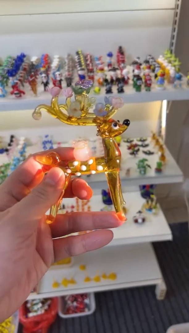 手工艺品琉璃一鹿有钱