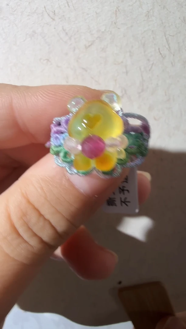 未镶嵌琥珀戒指琥珀小熊戒指