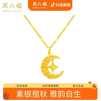 ZHOU LIU FU/周六福 坠链均925银 月揽星河潮流