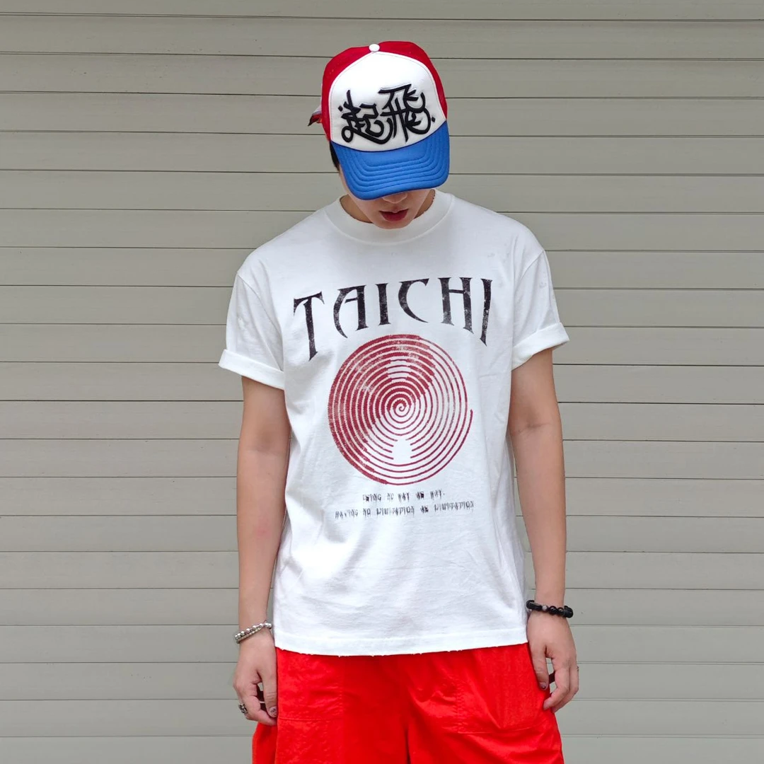 旋涡太极Vintage复古做旧260gT恤美式休闲男装夏季圆领短袖