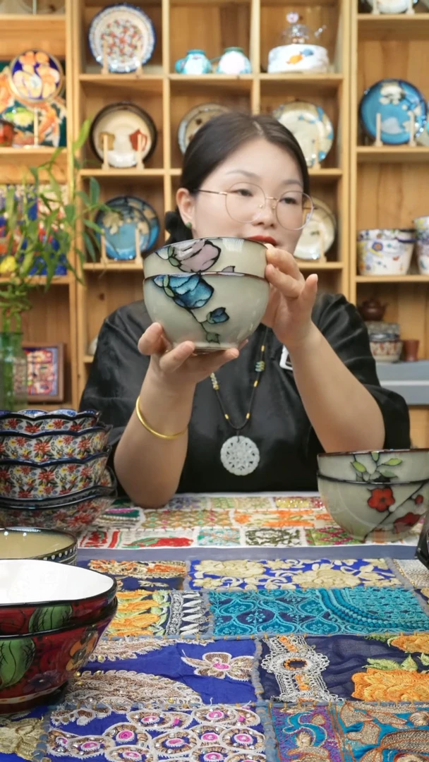 瓷片小可高温瓷餐具米饭碗2只