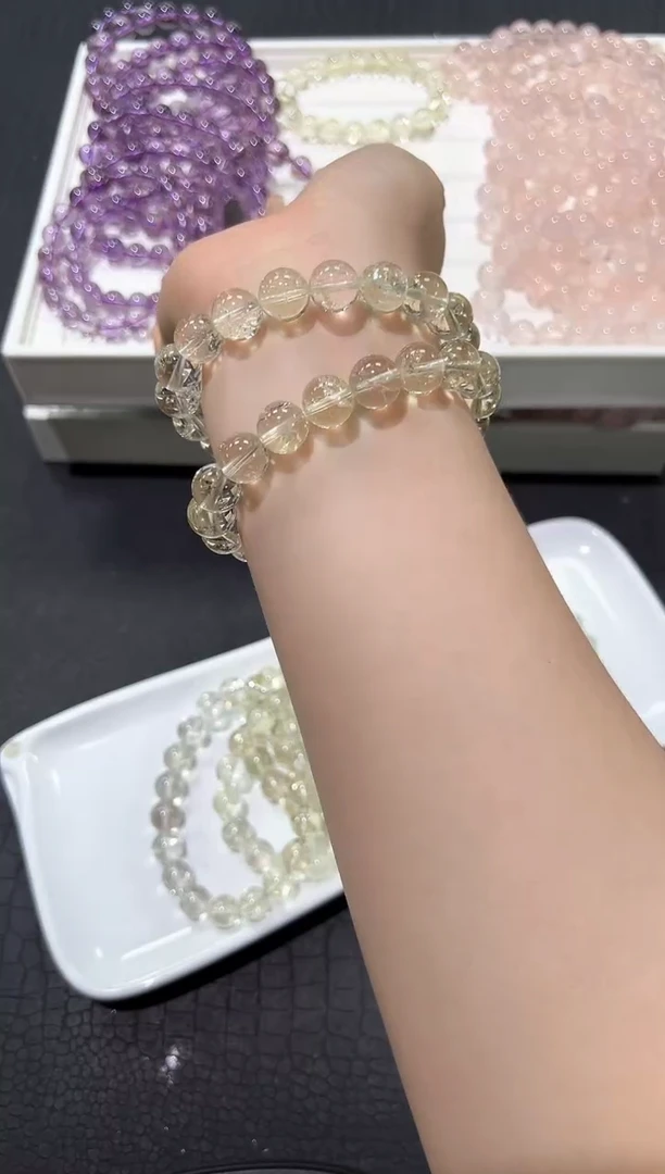 水晶手链未镶嵌80a多样性发其一【1条】默认微瑕10mm