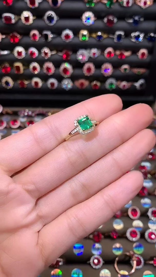 【闪购商品】透辉石戒指银S925镶嵌6金