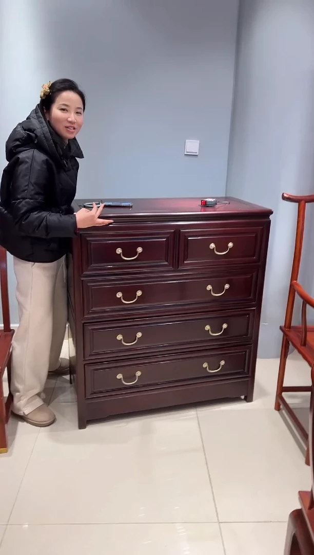 红酸枝木类家具绒毛黄檀五斗柜