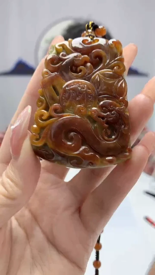 【闪购商品】定制翡翠未镶嵌4688DD-毛货挂件赠珠链52