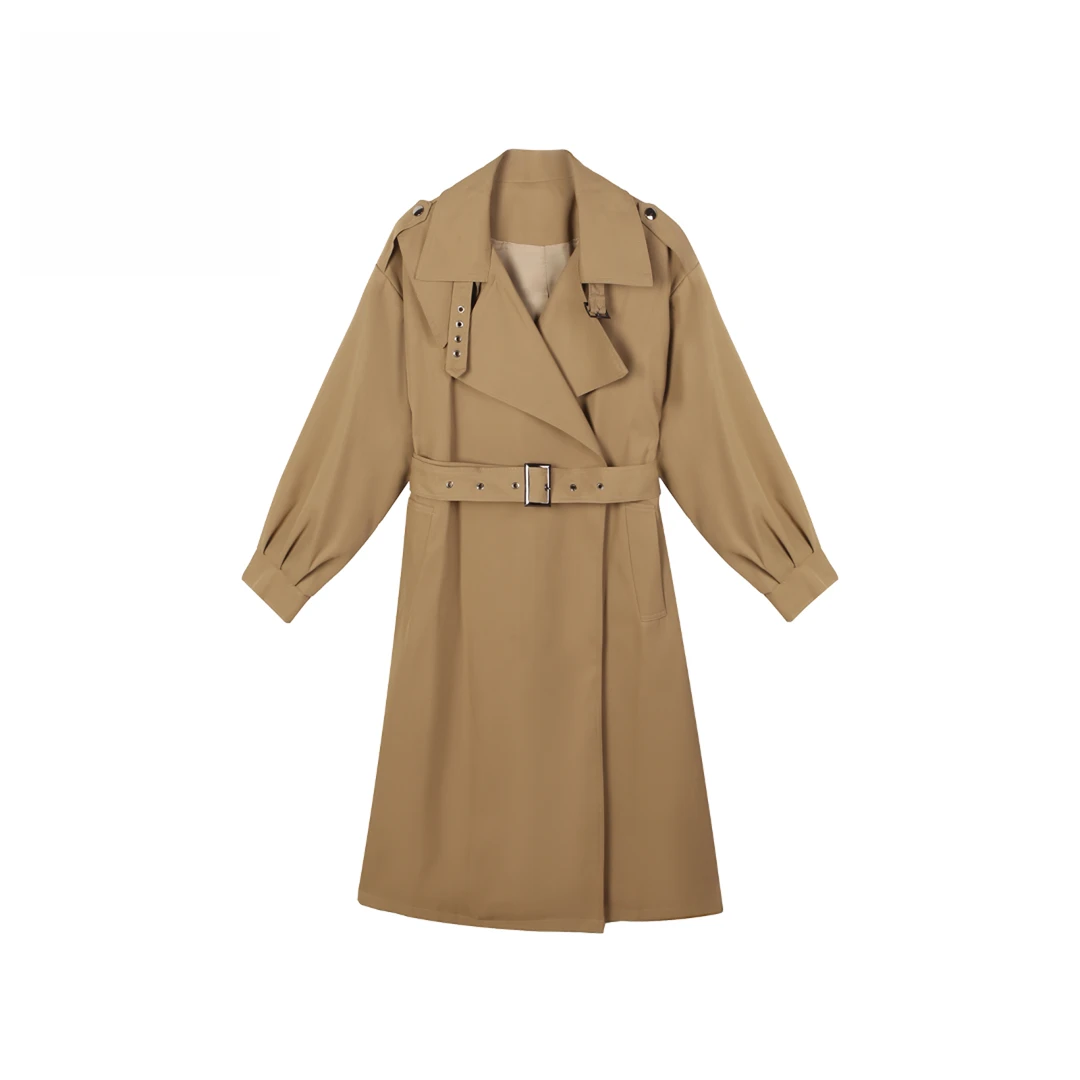 西恩定制●莫奈花园X2XW4582 时尚休闲英伦风中长款风衣