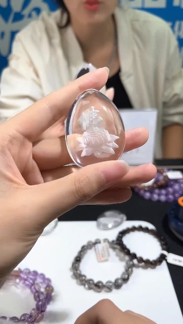 未镶嵌手链水晶52号白水晶佛莲水滴吊坠配绳