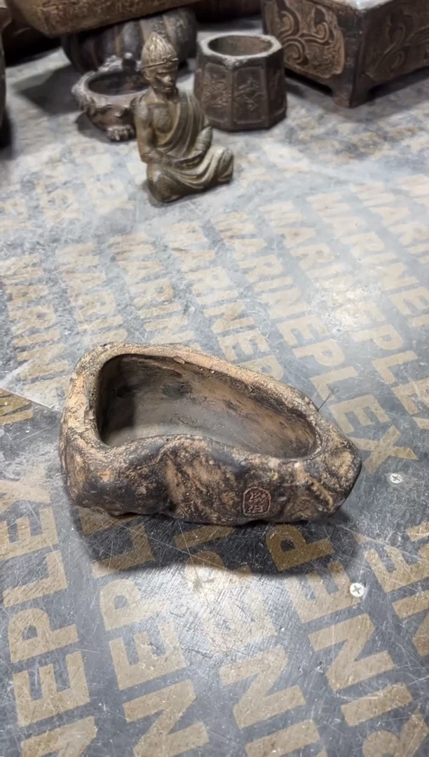 陶土【火山泥】如意三角盆
