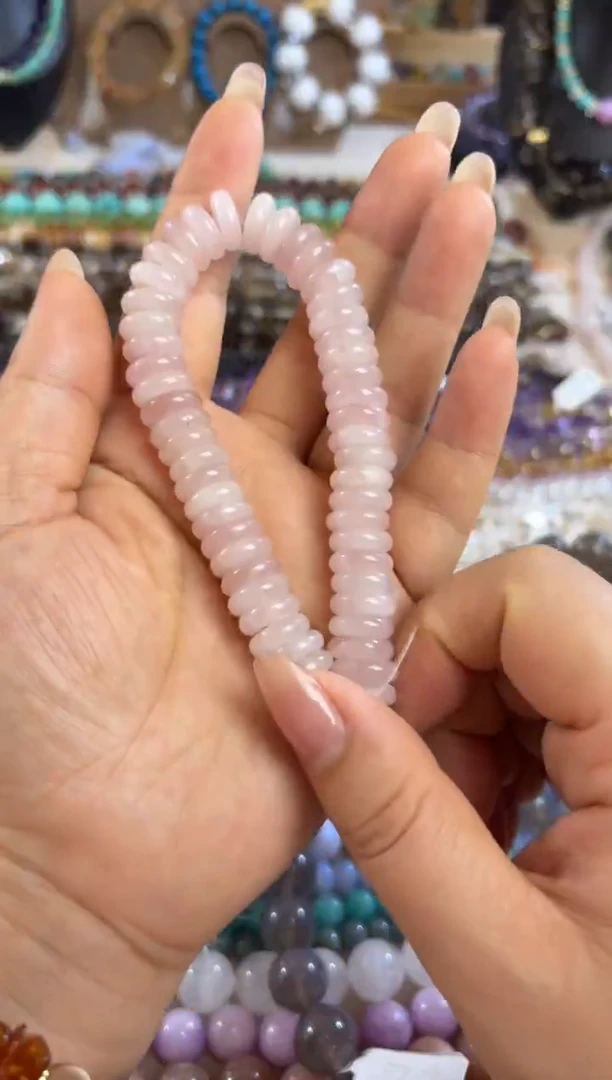 未镶嵌玛瑙/玉髓珠宝半成品卡12 粉水算盘