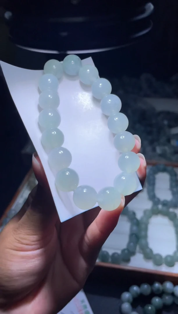 未镶嵌定制翡翠天然缅甸翡翠手串36