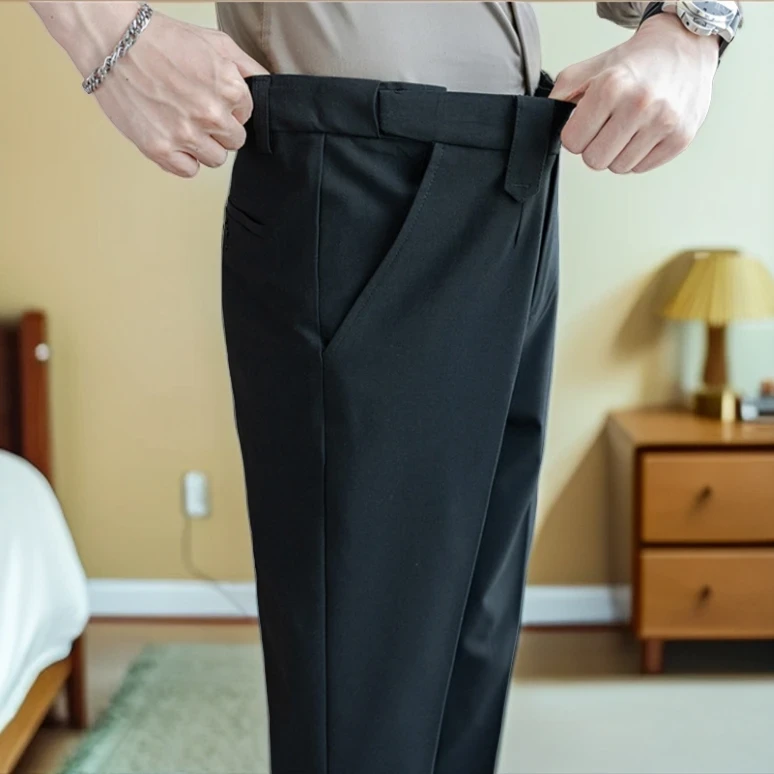 西裤男款爆款2025西装裤商务正装垂感休闲百搭松紧腰四季九分裤男
