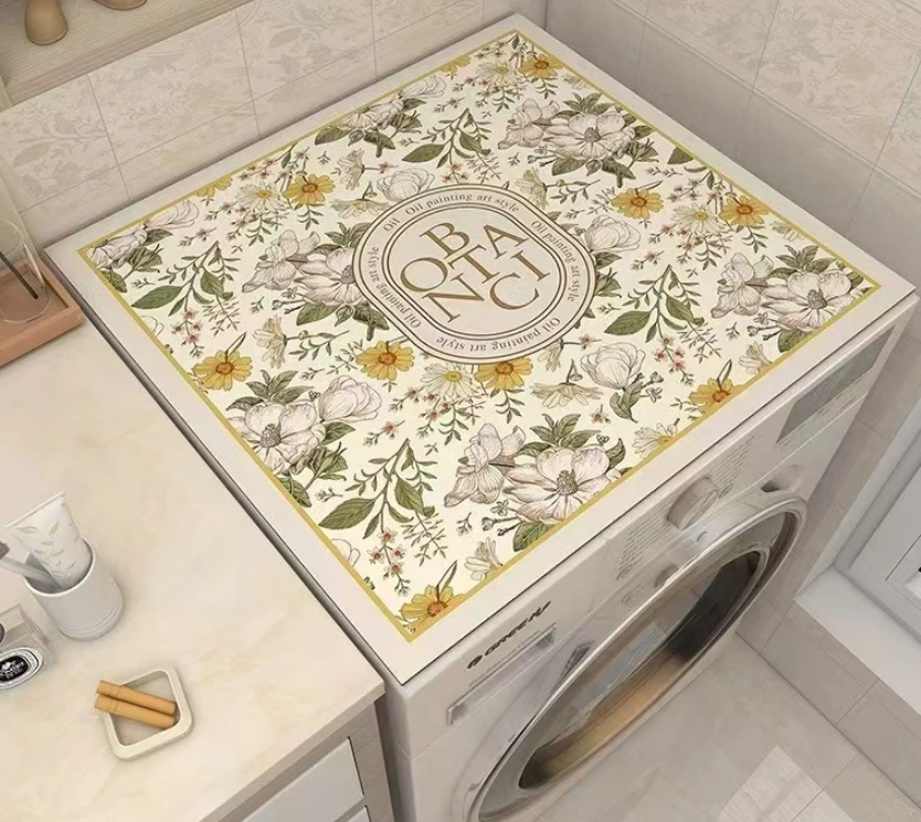 洗衣机盖布家用吸水防滑通用简约加厚滚筒洗衣机防沉垫60cm*60cm