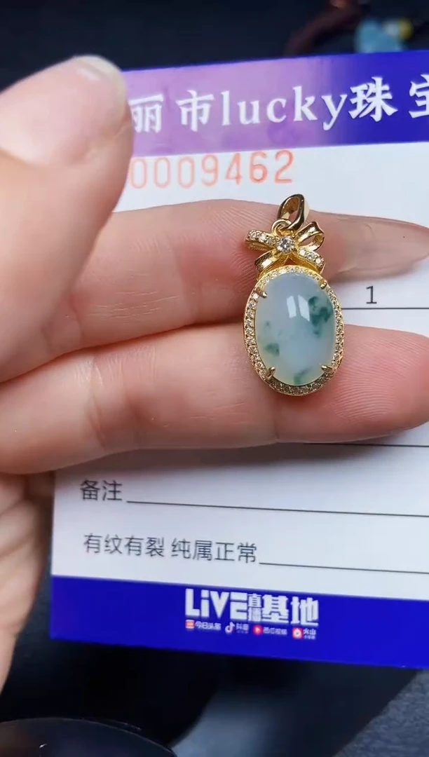 翡翠银S925镶嵌颈饰9462