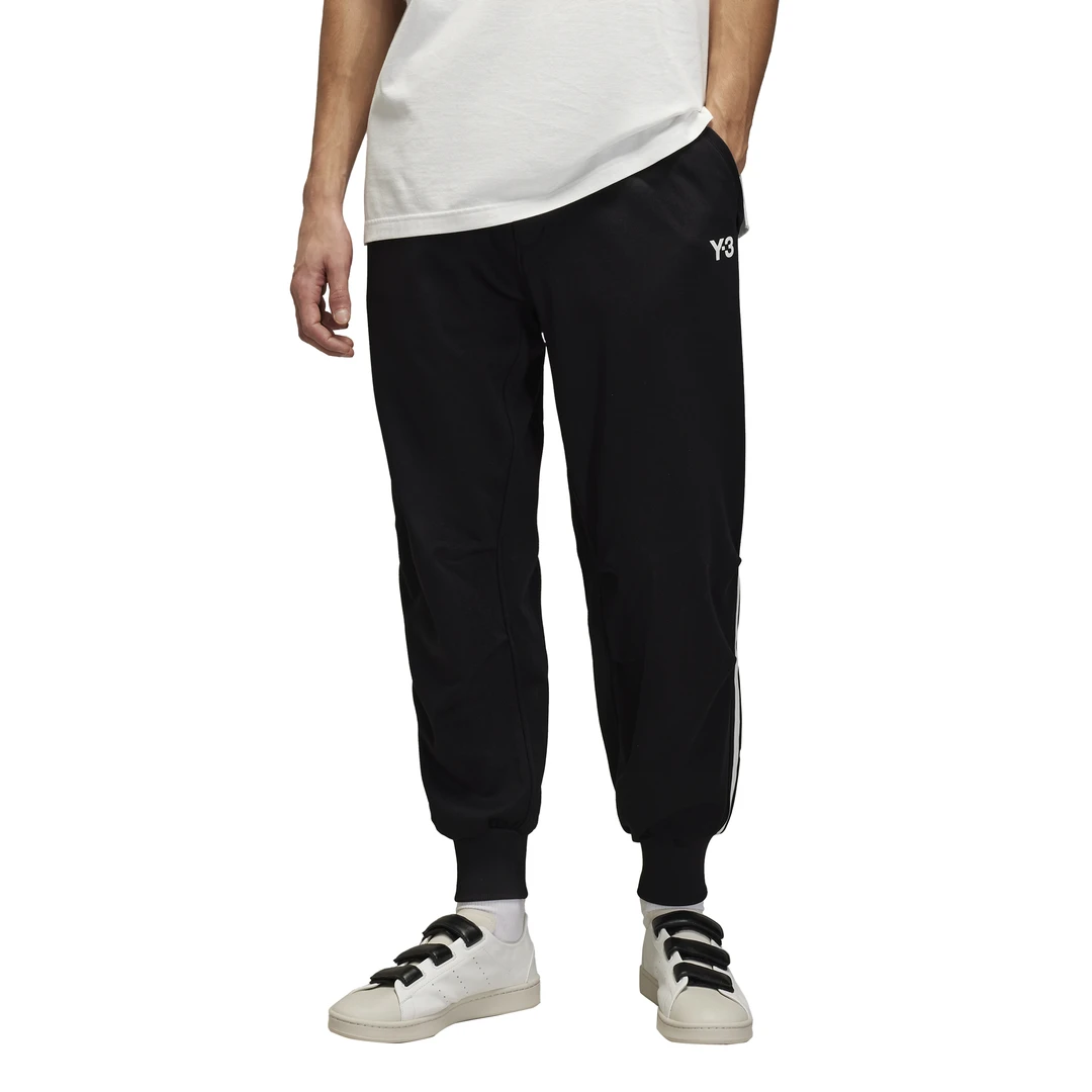 Y-3/Y-3（52-JN7034）黑色不对称单边三条杠休闲运动束脚裤