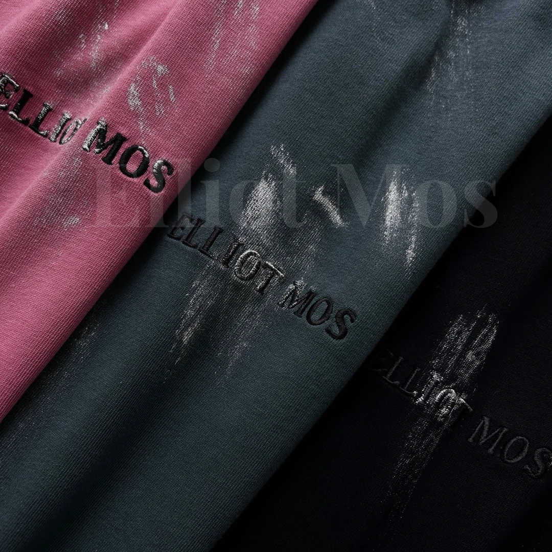 Elliot Mos 抹银工艺~Embroidered T-Shirt 磨破刺绣短袖T恤-1140