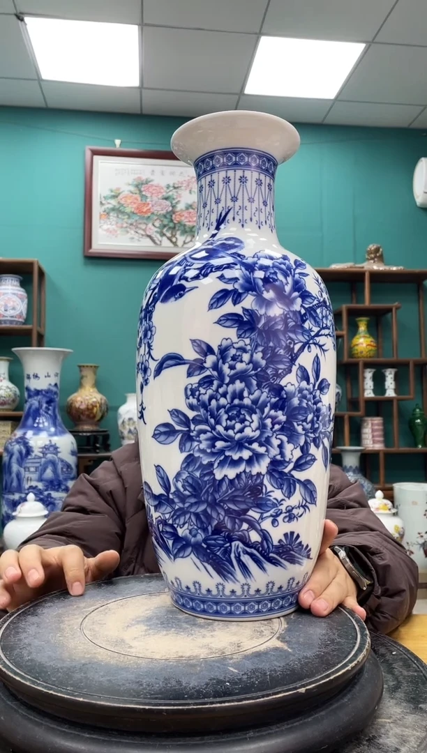 摆件青花富贵平安陶瓷摆件