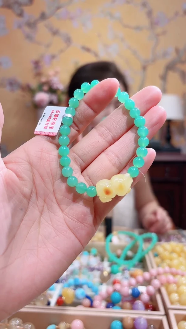 未镶嵌手串石英质玉天然澳玉设计款6.7咪