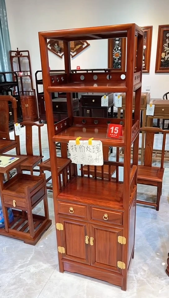 花梨木类成套家具小书架48*32*155