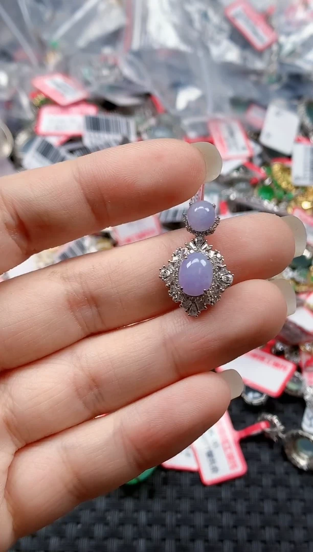 银S925镶嵌戒指翡翠天然A货缅甸翡翠