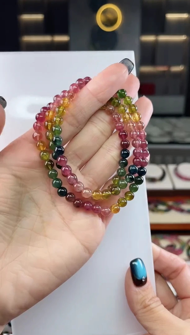 未镶嵌三圈手串5mm+碧玺（多样性发一条）T