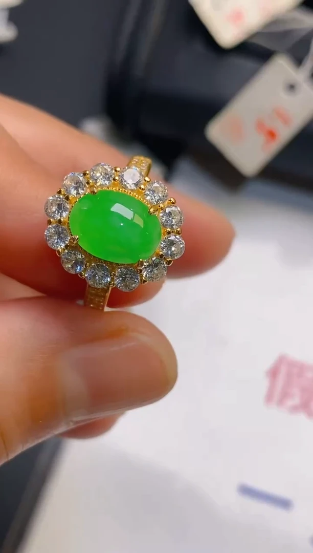 【闪购商品】翡翠耳饰银S925镶嵌天然A货翡翠1