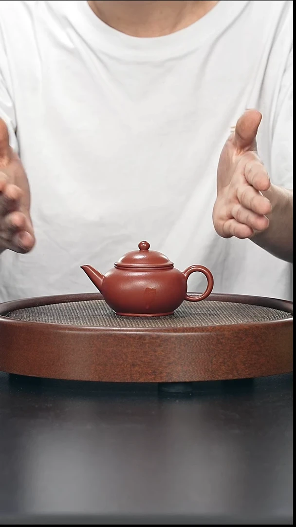 茶壶紫砂水平-朱泥-全手工无添加-140cc（完美品）