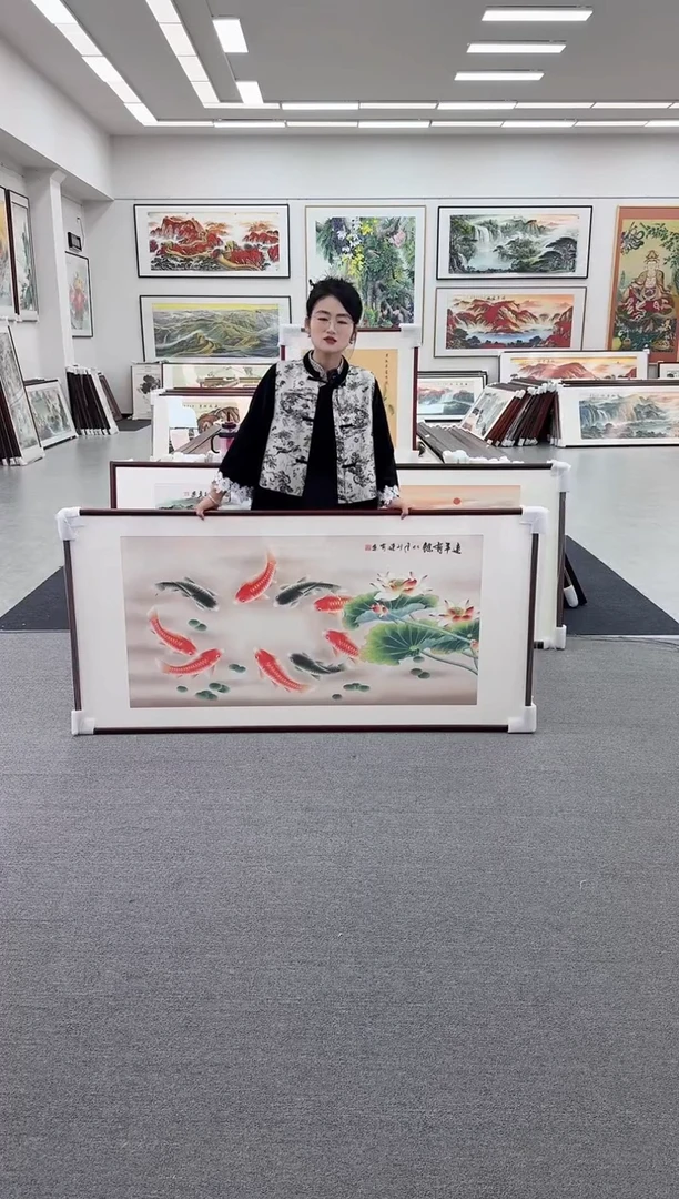 国画手绘  连年有余    172*85