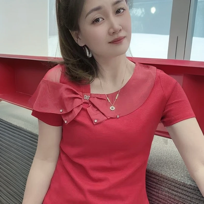 《丽丽家》欧货重工减龄气质设计感时尚小衫显瘦小众露肩百搭T恤