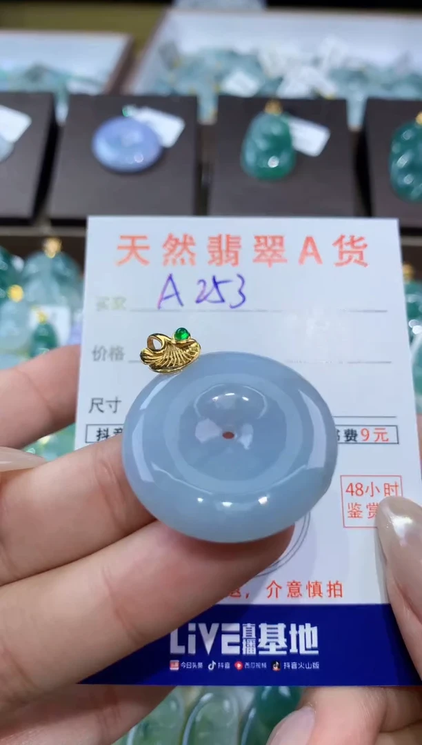 颈饰未镶嵌翡翠 天然翡翠A货挂件