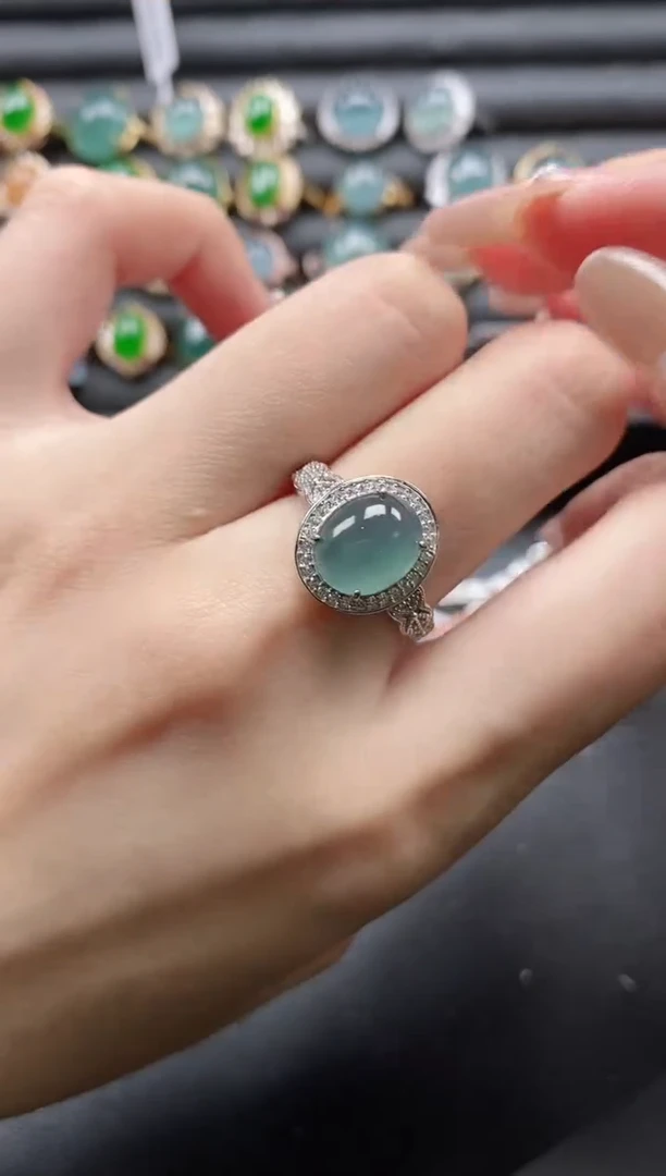 【闪购商品】翡翠戒指银S925镶嵌15511