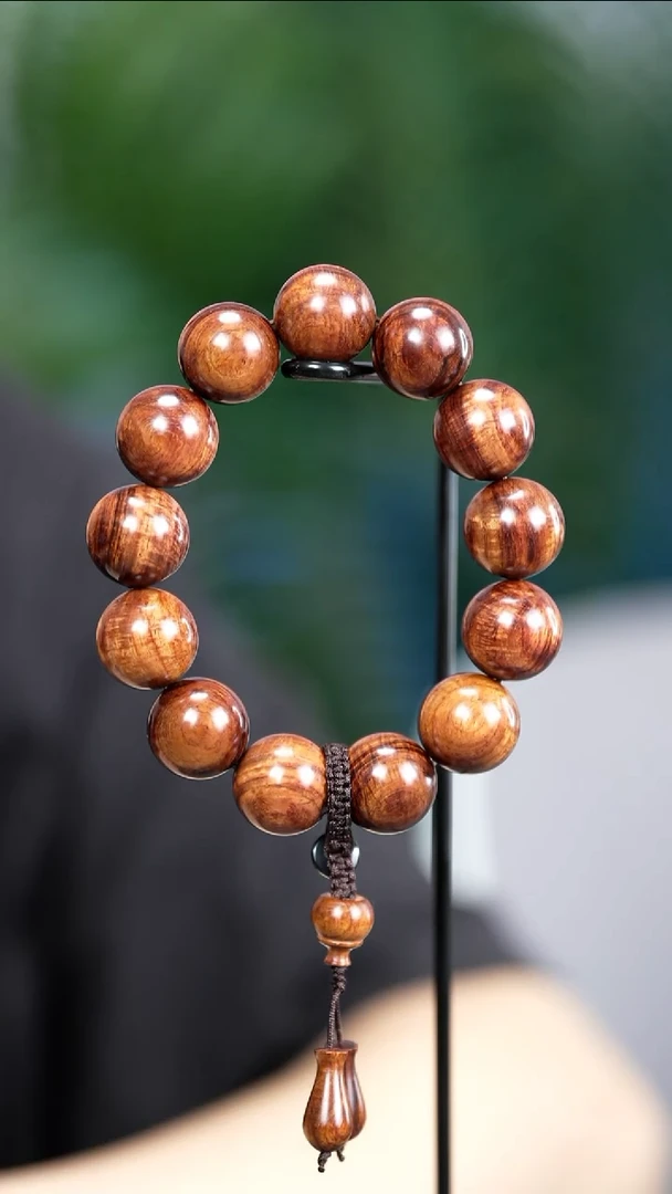 黄花梨/降香黄檀手串/手链黄花梨 水波 1.8