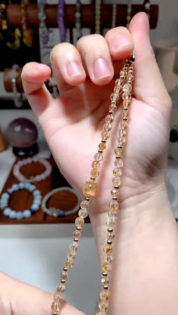 未镶嵌颈饰水晶  黄塔晶项链 多样性发一一