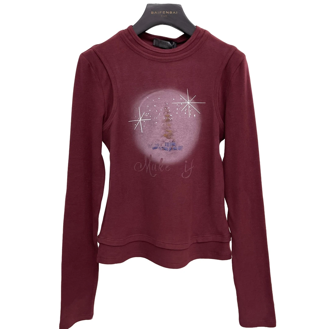 【MAKE IF】25早春M2025SSSIF0012 设计师许愿球长袖T恤