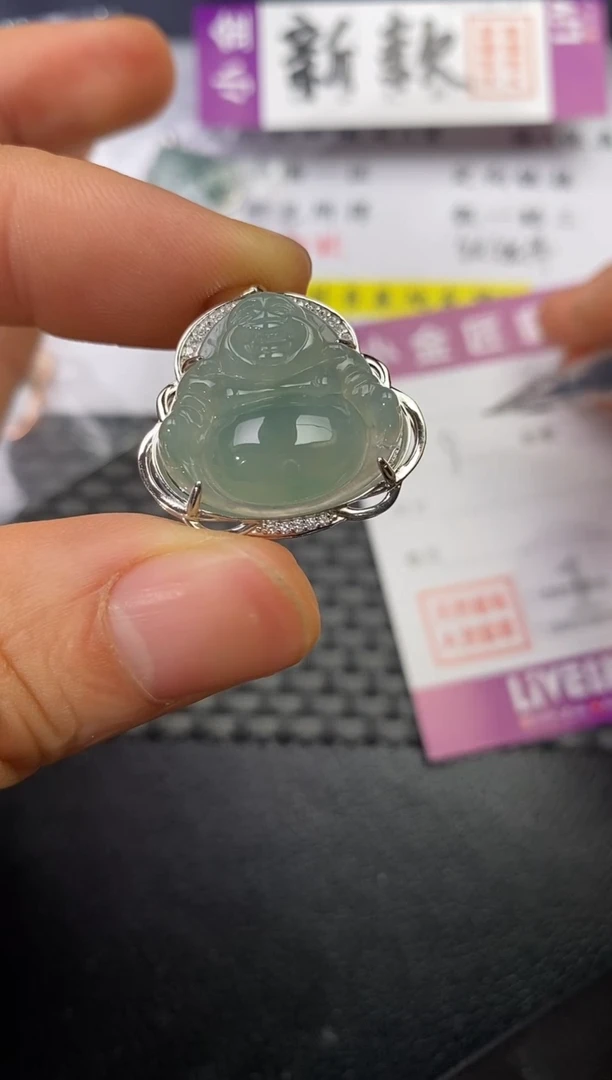 颈饰银S925镶嵌翡翠华**品挂件