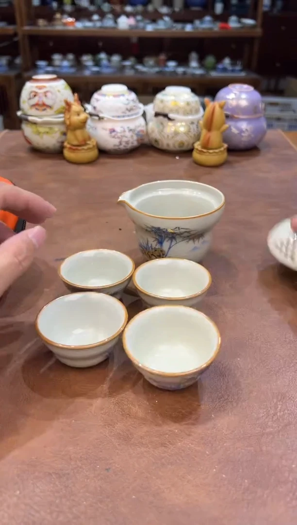 真的很便宜超好看会开片的旅行茶具