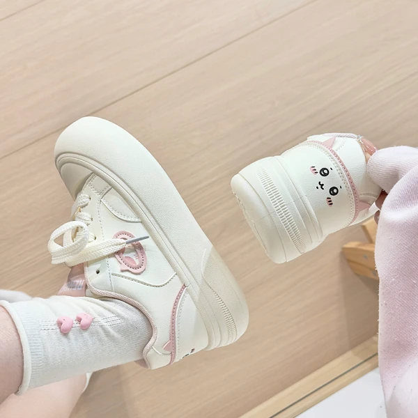 人本多巴胺卡通板鞋女2025爆款卡哇伊可爱小八学生厚底休闲小白鞋