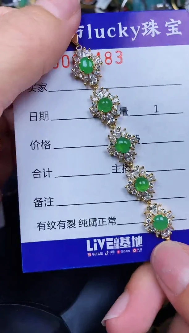 翡翠银S925镶嵌颈饰5483