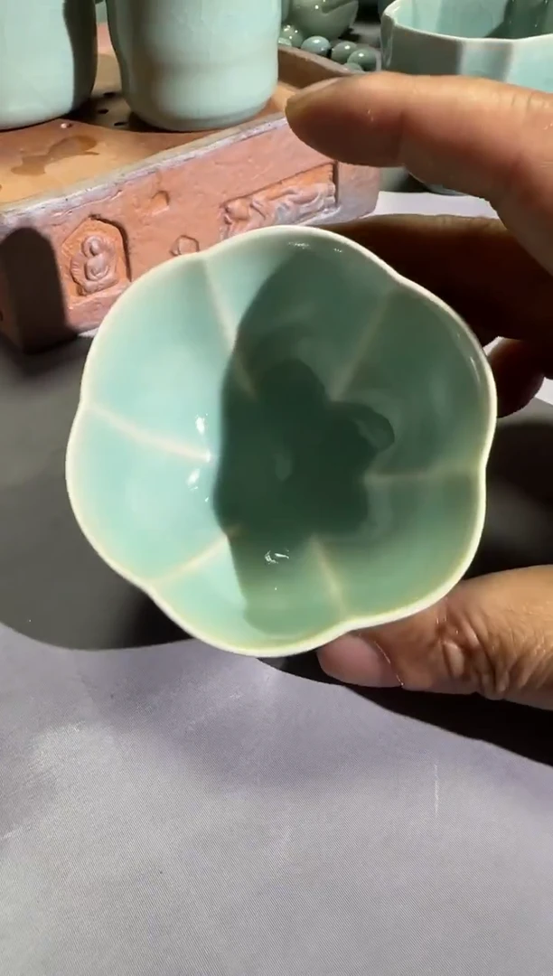 汝瓷平顶山汝瓷产品   仿古大花口