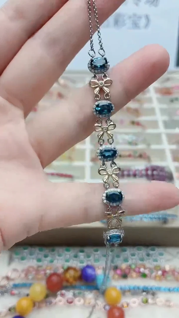 银S925镶嵌托帕石手链467ZB1116产品一个（多样性）