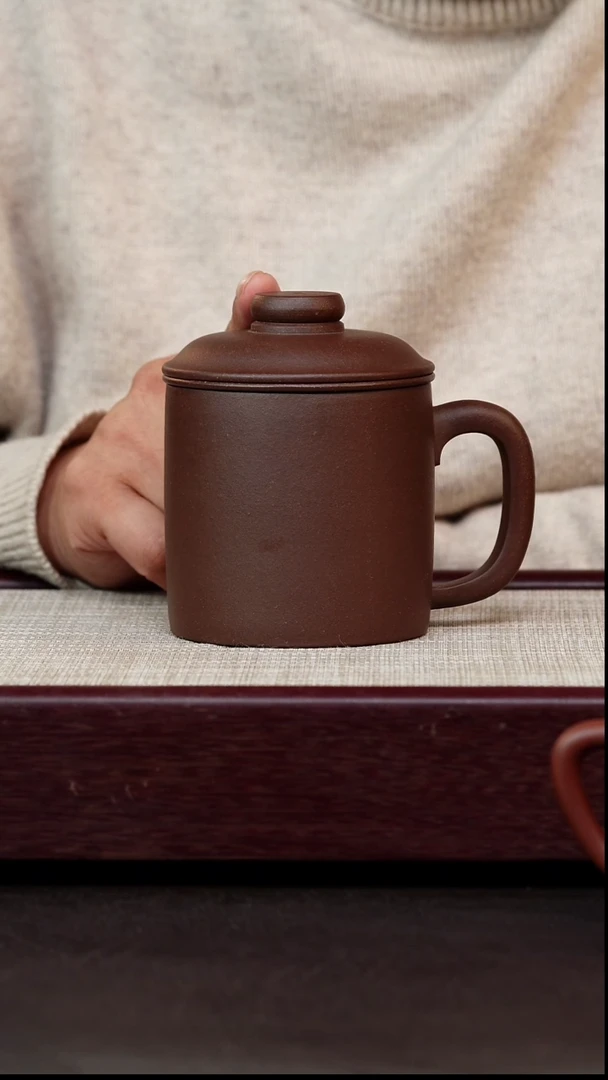 茶杯紫砂紫泥三件套小号