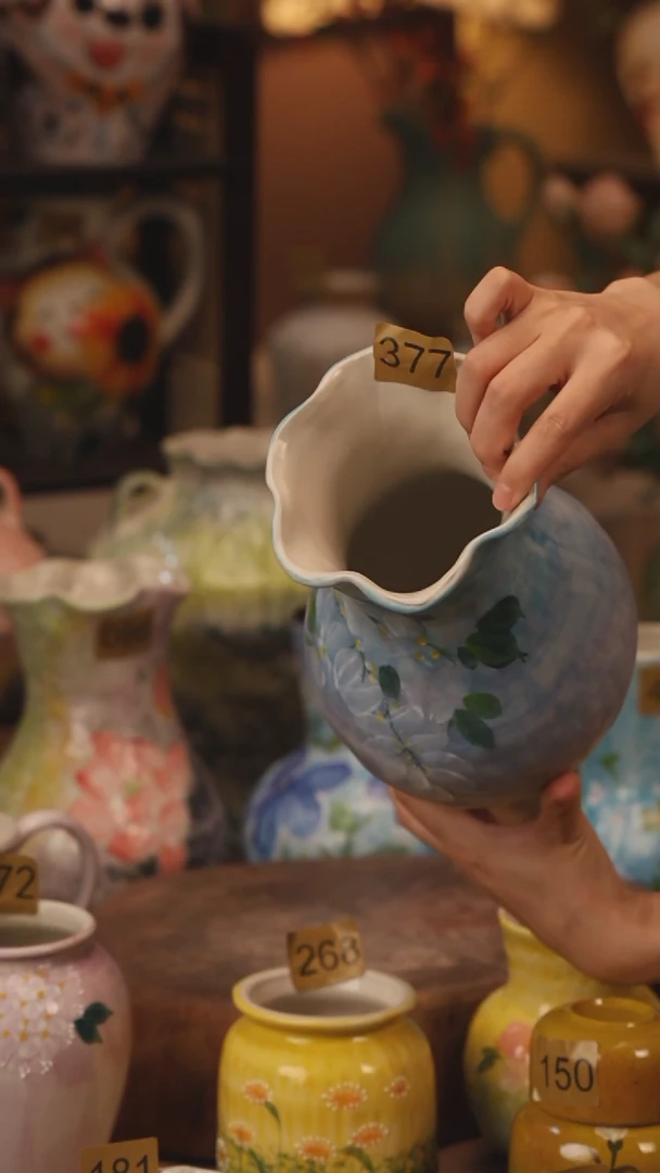 陶瓷377景德镇设计师手作花器摆件侘寂风