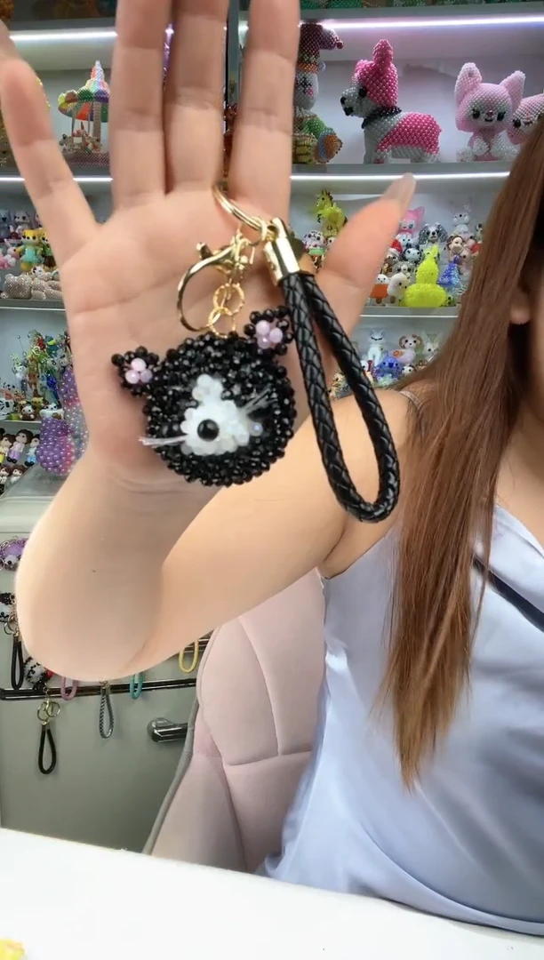 玻璃3158卡4水晶材料包黑猫警长1套送镜子带钥匙扣黑色