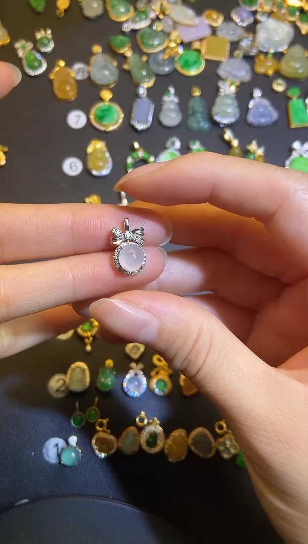 吊坠(不含链)银S925镶嵌翡翠1