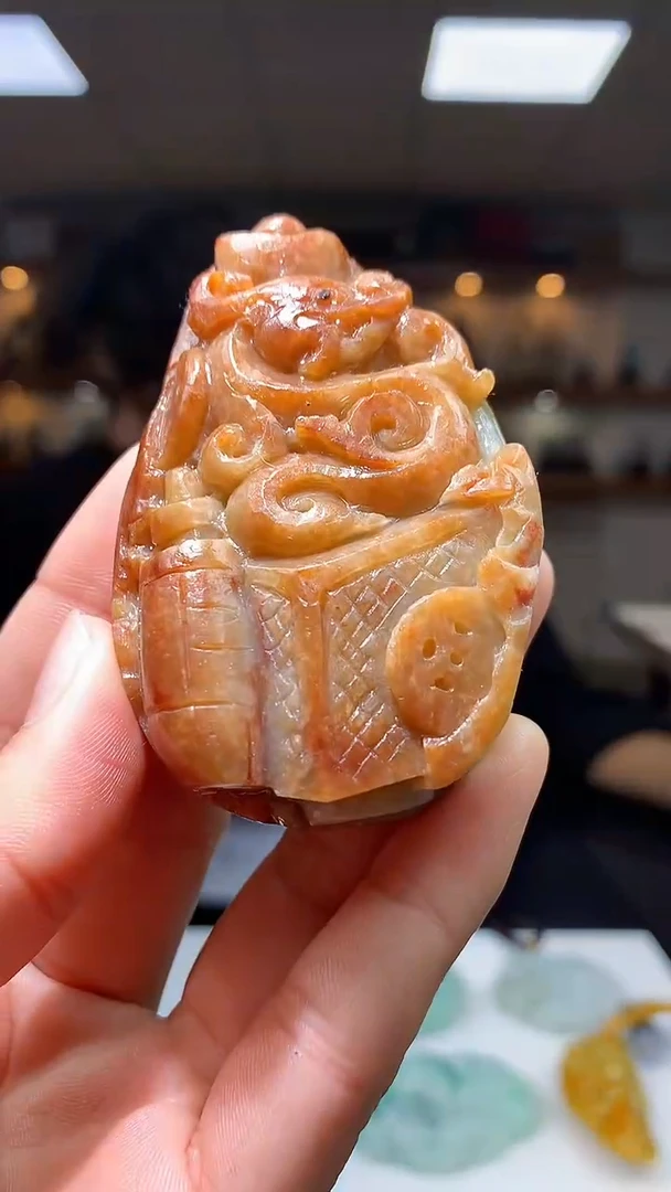 【闪购商品】定制翡翠未镶嵌1087hm-毛货挂件10